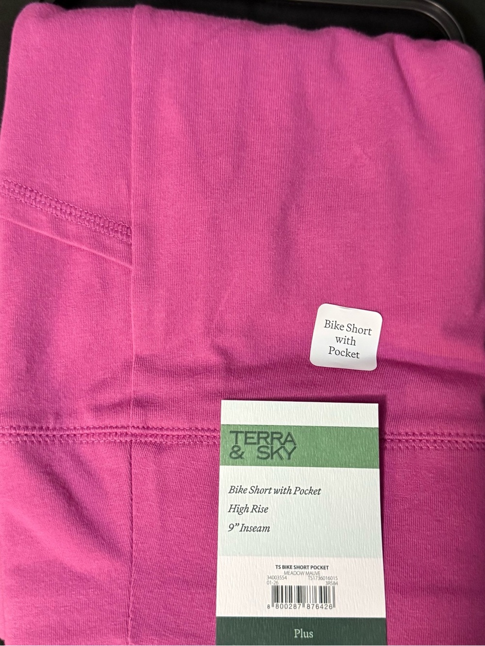 Terra & Sky Women’s Plus Size High-Rise Bike Shorts-Pink NWT! - Picture 6 of 8